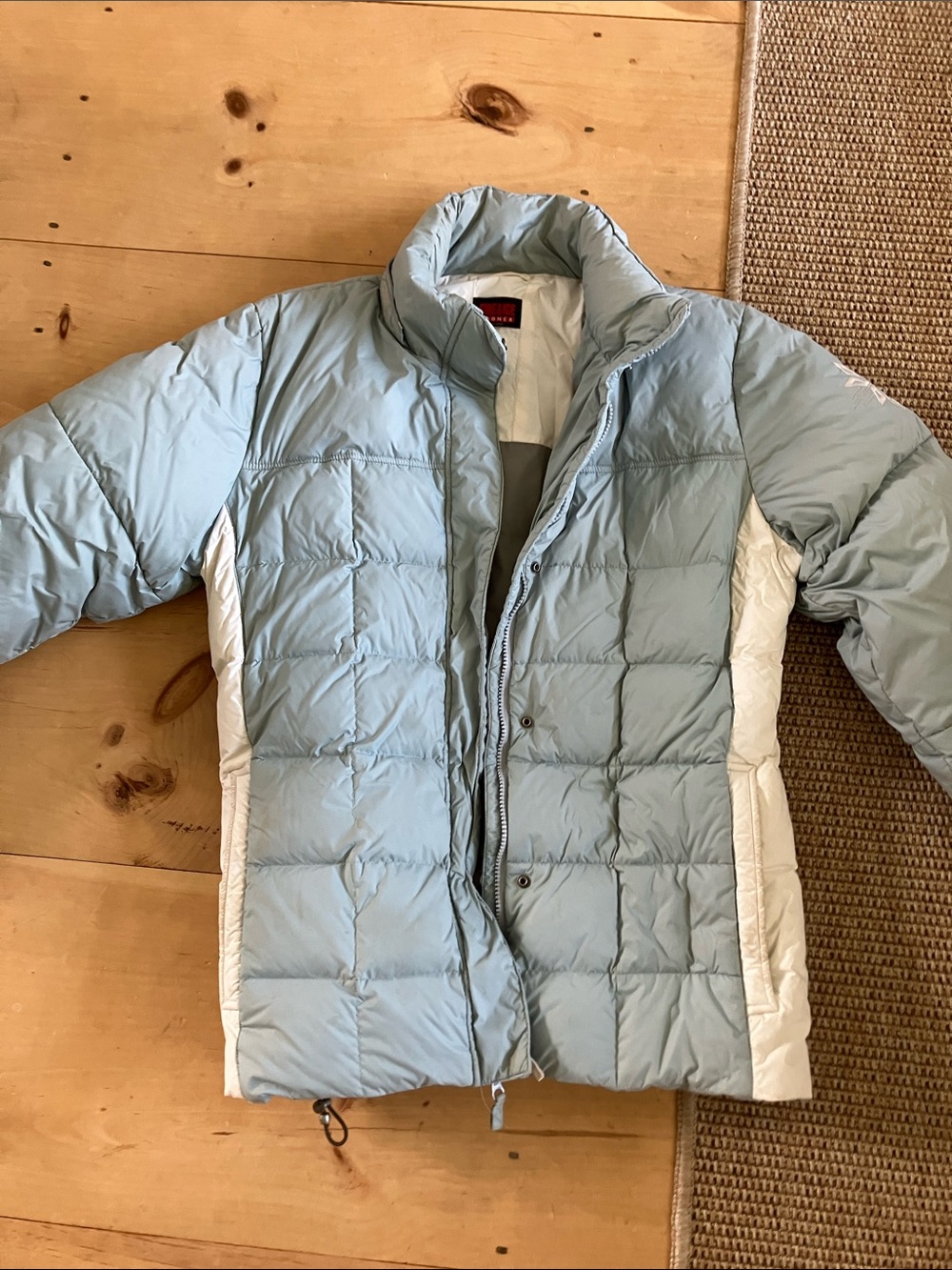 Bogner Light Blue and White Quilted Puffer Jacket